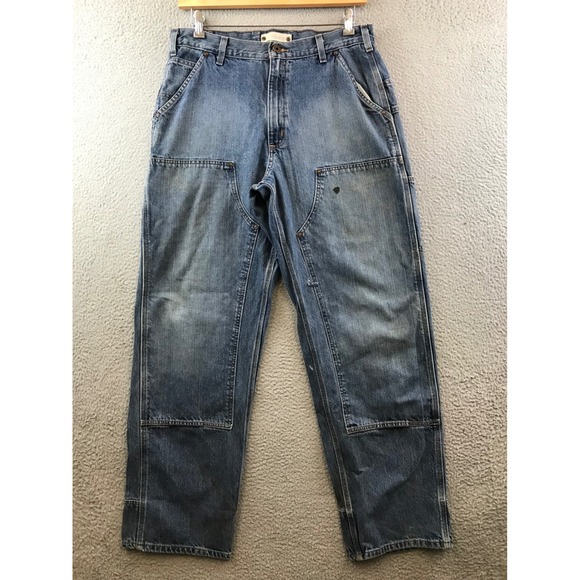 Carhartt Double Knee Jeans‎ Dungaree Denim Pants Mens 36x34